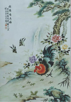 武汉刘雨岑瓷板画款识真品图片