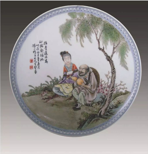 王大凡瓷板畫漁樵耕讀,圖片及鑒定方法