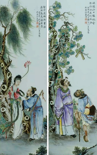 滨州珠山八友瓷板画拍卖成交价格