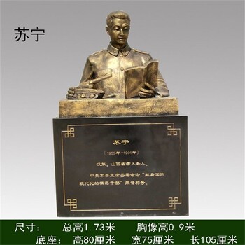 北京玻璃鋼仿銅名人雕塑銅像定制,名人肖像