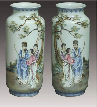 王大凡瓷板畫仿品,圖片及鑒定方法