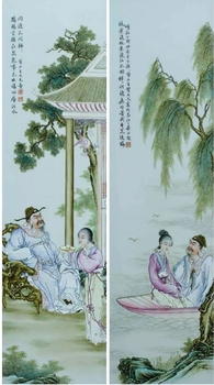 鄂爾多斯珠山八友瓷板畫款識真品圖片