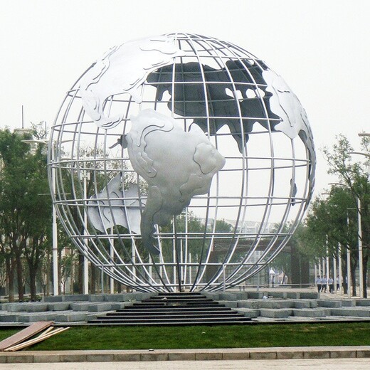 北京不锈钢镜面地球仪雕塑，地球仪雕塑厂家,校园文化雕塑