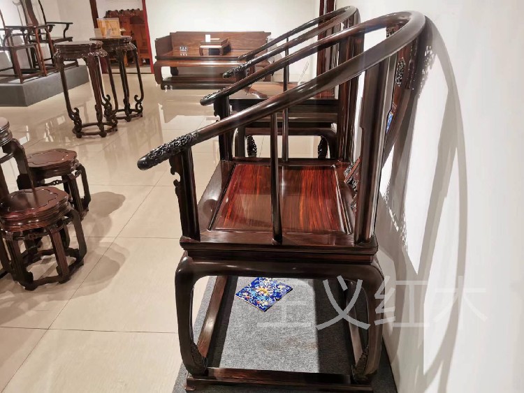 王義紅木紅木家具,訂制緬甸花梨圈椅造型美觀