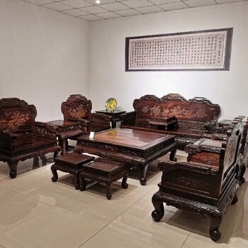 传统王义红木大红酸枝沙发价格，济宁红木家具