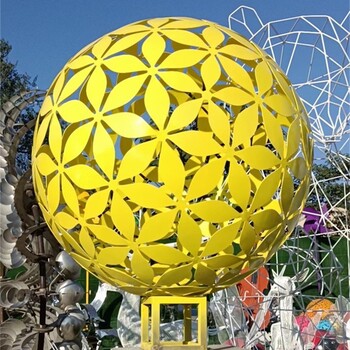 不銹鋼鏤空球雕塑廠,鏤空球形雕塑