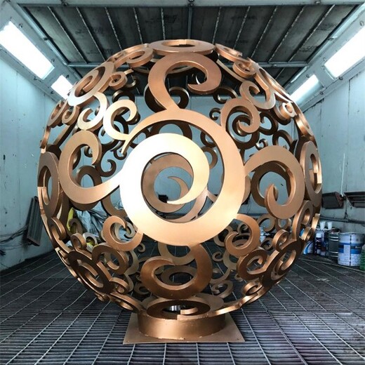 景觀(guān)圓球雕塑,不銹鋼雕塑鏤空球