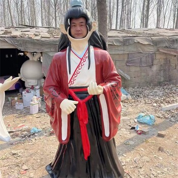 彩繪漢服拍照空臉雕塑制作廠家,空臉人物雕塑