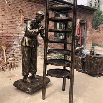 喝茶倒茶人物雕塑，茶文化雕塑現(xiàn)貨,茶文化主題雕塑