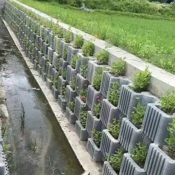 辽宁锦州生态挡土墙1000系列，自嵌式植生挡土块