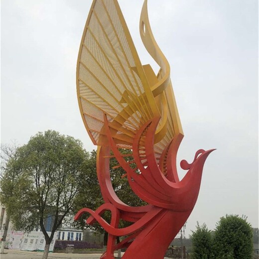 廣場(chǎng)不銹鋼鳳凰雕塑