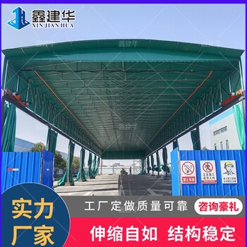 籃球場電動棚臨時倉庫雨棚成品效果圖