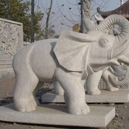 甘肃汉白玉石雕大象厂家供应