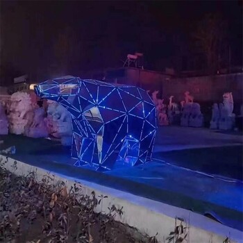 不銹鋼發(fā)光熊雕塑定制加工廠家