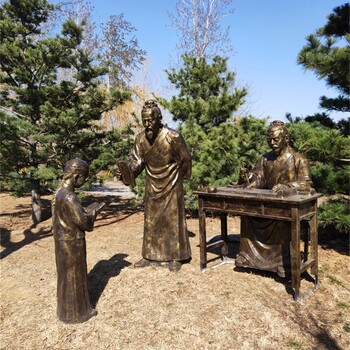 古代讀書人物雕塑,玻璃鋼讀書人物雕塑產品,校園主題雕塑
