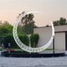河北公园不锈钢圆环雕塑工艺品