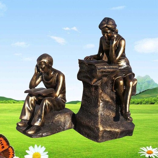 校園讀書人物雕塑,玻璃鋼讀書人物雕塑產(chǎn)品,校園主題雕塑