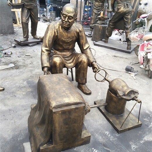 曲阳县玻璃钢民俗文化雕塑厂家,农村人物雕塑