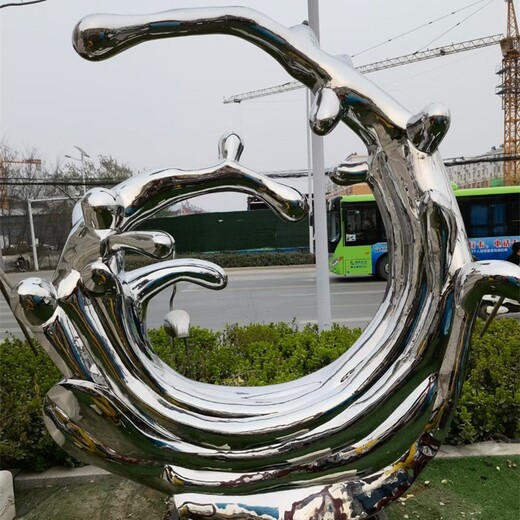 手工鍛造不銹鋼浪花雕塑定制