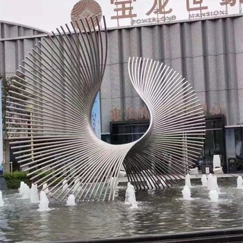 上海地产售楼处不锈钢翅膀雕塑新报价