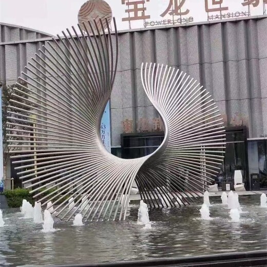 上海厂家批发不锈钢翅膀雕塑寓意