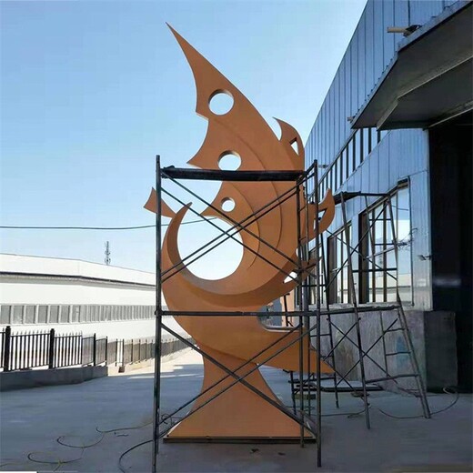手工锻造不锈钢抽象凤凰雕塑厂家定制