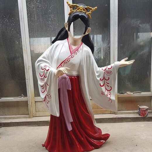 青海彩繪玻璃鋼鏤空臉人像雕塑定制
