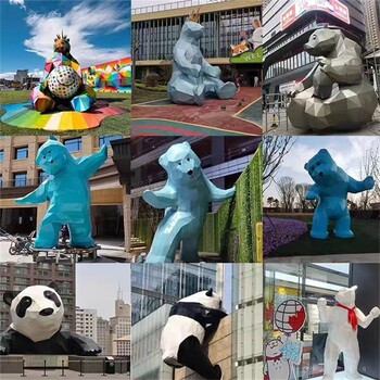 不銹鋼爬墻熊雕塑定制廠家,不銹鋼動物雕塑