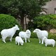 彩绘玻璃钢山羊雕塑图