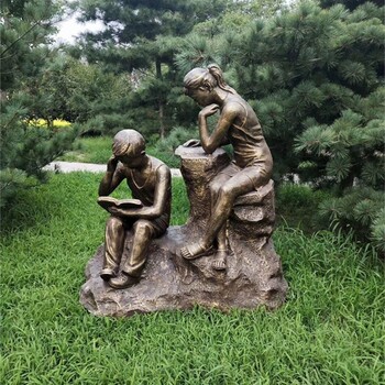 定制讀書人物雕塑,玻璃鋼讀書人物雕塑加工廠,校園主題雕塑