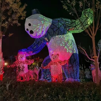 不銹鋼抽象熊雕塑定制公司,不銹鋼動物雕塑