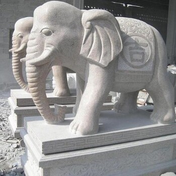 海南庭院石雕大象定制