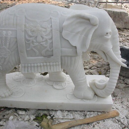 陕西庭院石雕大象生产厂家