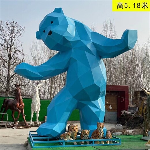 不锈钢熊雕塑产品,不锈钢动物雕塑