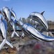 辽宁大型不锈钢海豚雕塑加工产品图