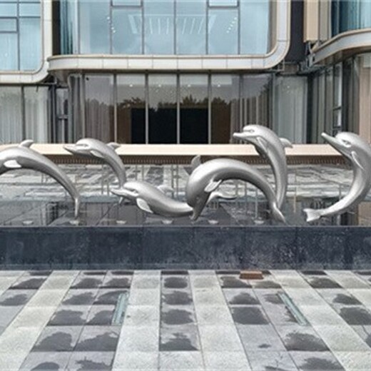 上海不锈钢海豚雕塑景观小品