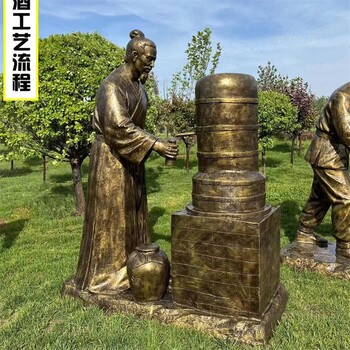 鑄銅酒文化雕塑定制,酒文化主題雕塑