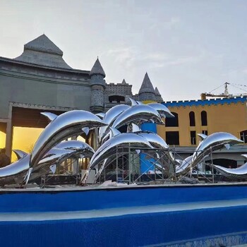 北京大型不锈钢海豚雕塑厂家