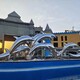 北京不锈钢海豚雕塑图