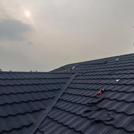 蚌埠圣戈邦彩石金属瓦钢构屋顶,金属彩石瓦