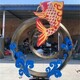 廣場不銹鋼鯉魚躍龍門雕塑圖
