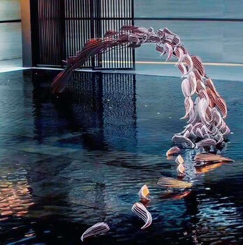 鏡面不銹鋼鯉魚躍龍門雕塑公司