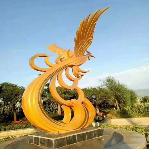 鏡面不銹鋼鳳凰雕塑工廠