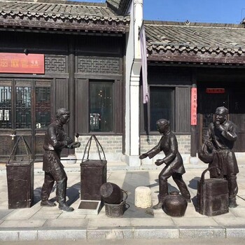鑄銅小吃人物雕塑，民俗小吃雕塑生產(chǎn)廠家