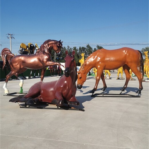 动物马雕塑，玻璃钢马雕塑定制厂家,仿真动物雕塑