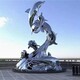 不锈钢抽象海豚雕塑图