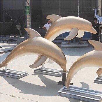 不锈钢编制镂空海豚雕塑现货
