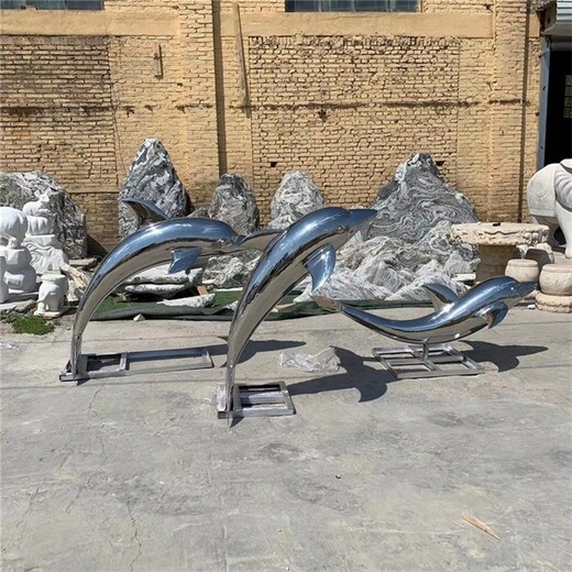 不锈钢镜面动物雕塑，海豚雕塑价格,海洋动物雕塑