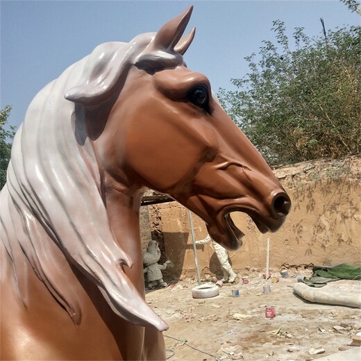 彩绘马雕塑，玻璃钢马雕塑设计,仿真动物雕塑