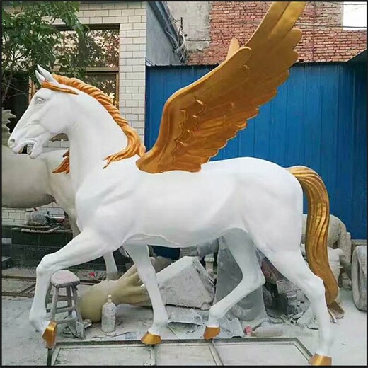 彩绘马雕塑，玻璃钢马雕塑加工定制,仿真动物雕塑